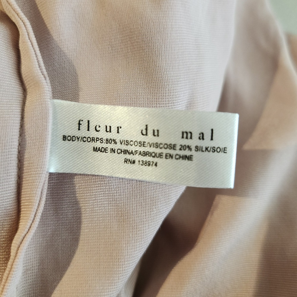 Fleur Du Mal Silk Velvet Maxi Slip Dress Platinum Rose NWT $695 Retail Sz 6 - Picture 9 of 9